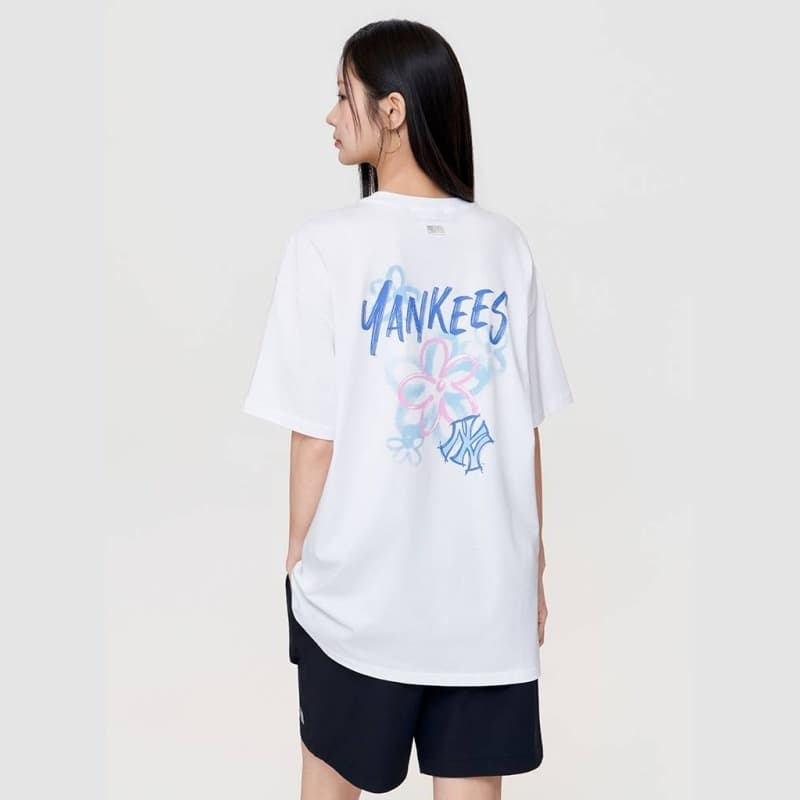 Футболка MLB New York Yankees Белые Женские T-рубашки - изображение 4