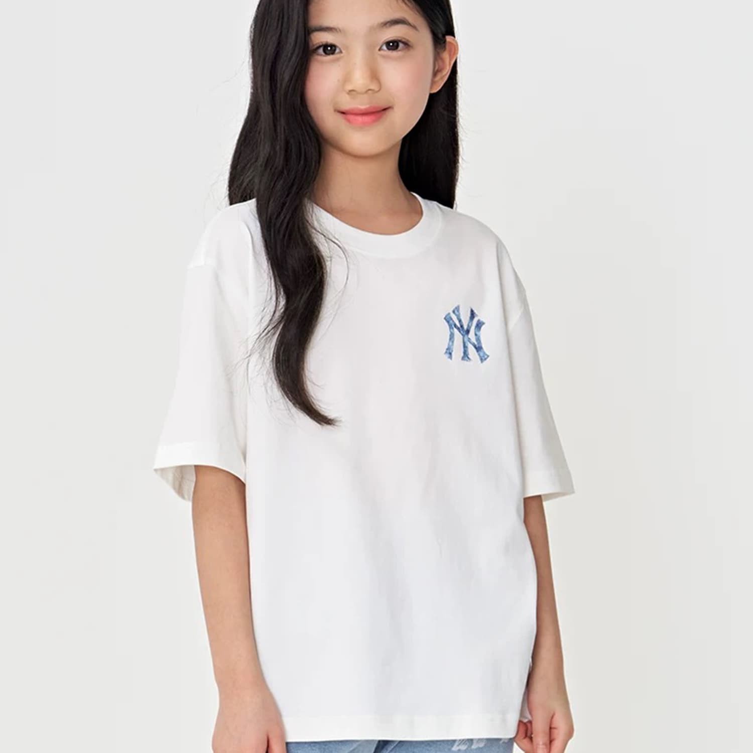 Футболка MLB MONOGRAM T Рубашка SS25 Слоновая кость Детская - изображение 4