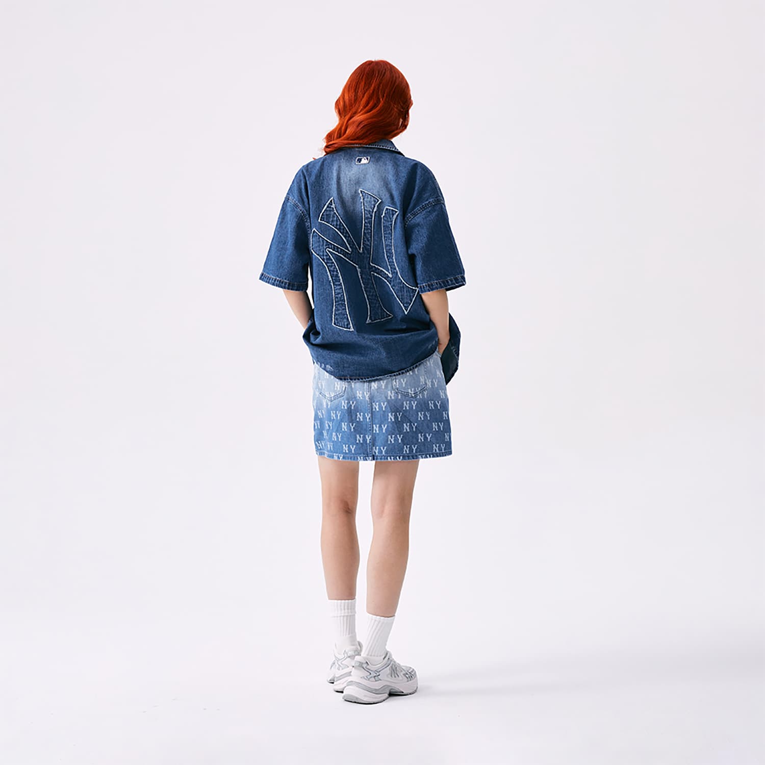 MLB MONOGRAM SS25 Джинсовые короткие юбки Женские Индиго - изображение 5