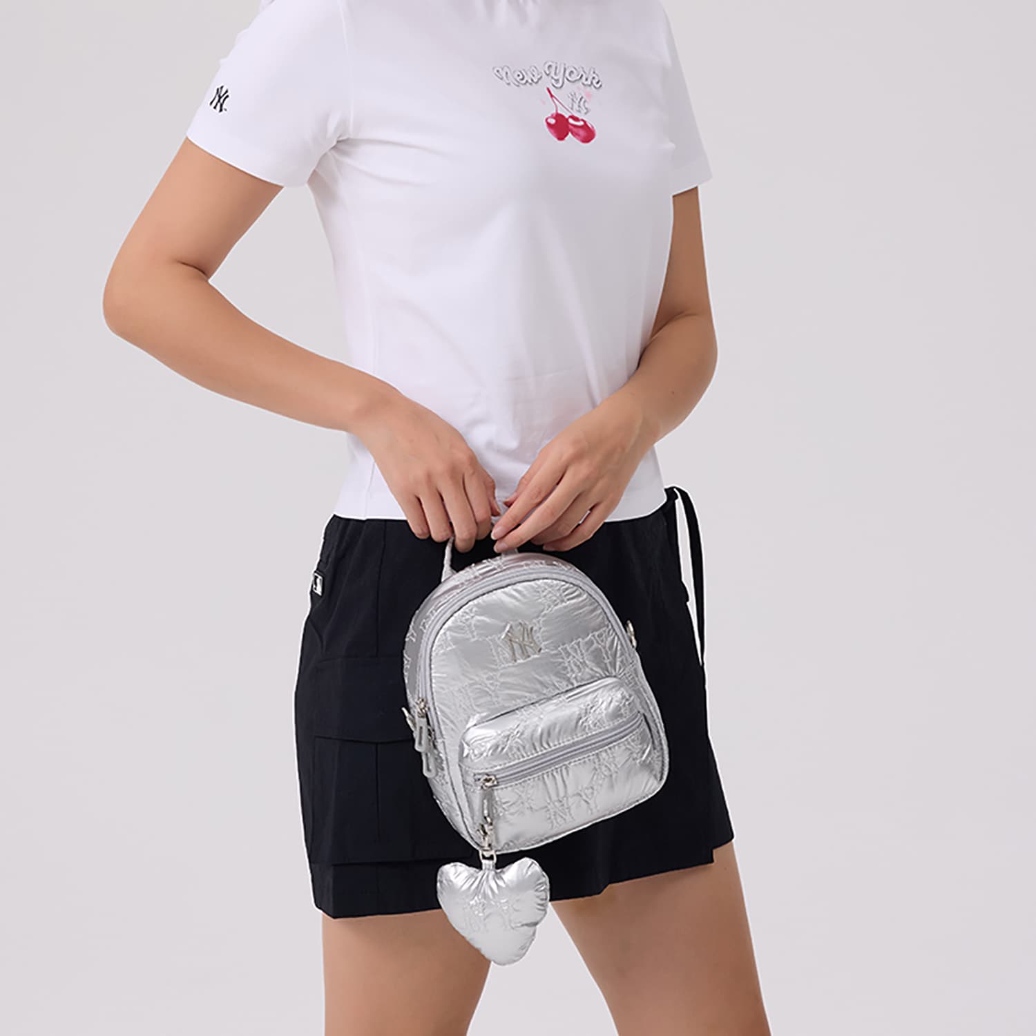 Рюкзак mlb Нью-Йорк Янкис Нейлон Рюкзаки Мини-версия Women's Silver - изображение 5