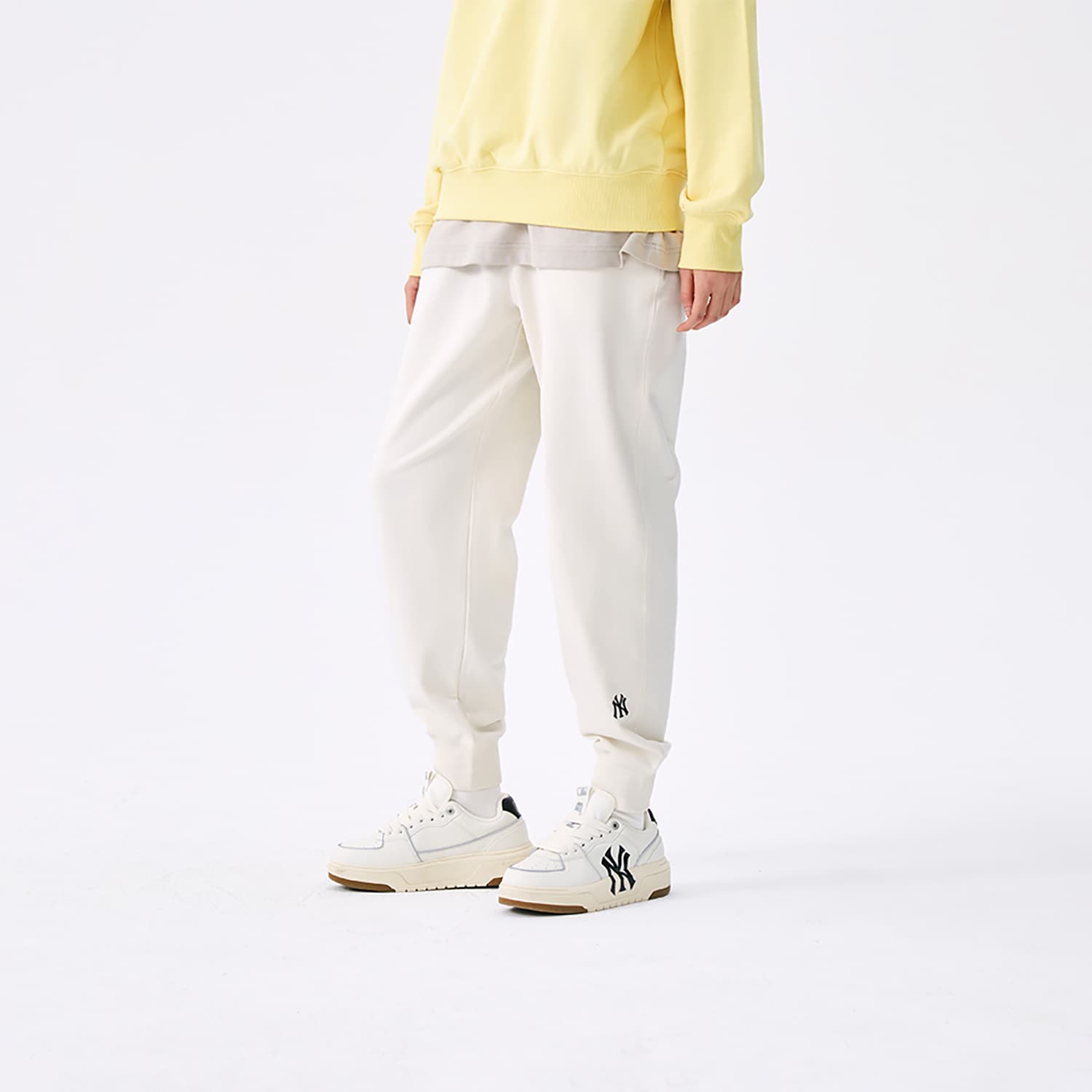 Штаны MLB New York Yankees Basic Collection SS25 Вязаные тренировочные штаны унисекс кремовые - изображение 6