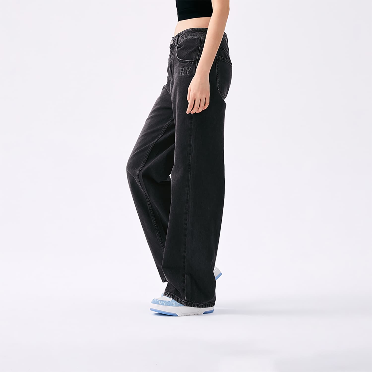 Джинсы mlb New York Yankees Basic Collection SS25 Джинсы Женские Черный - изображение 4