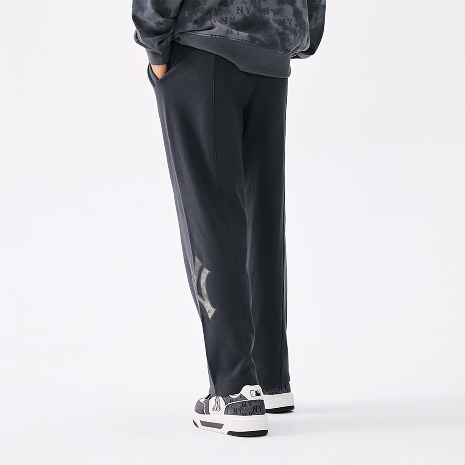 Штаны MLB MONOGRAM 25FW Повседневные штаны Унисекс Стандартный размер Угольный серый - изображение 3