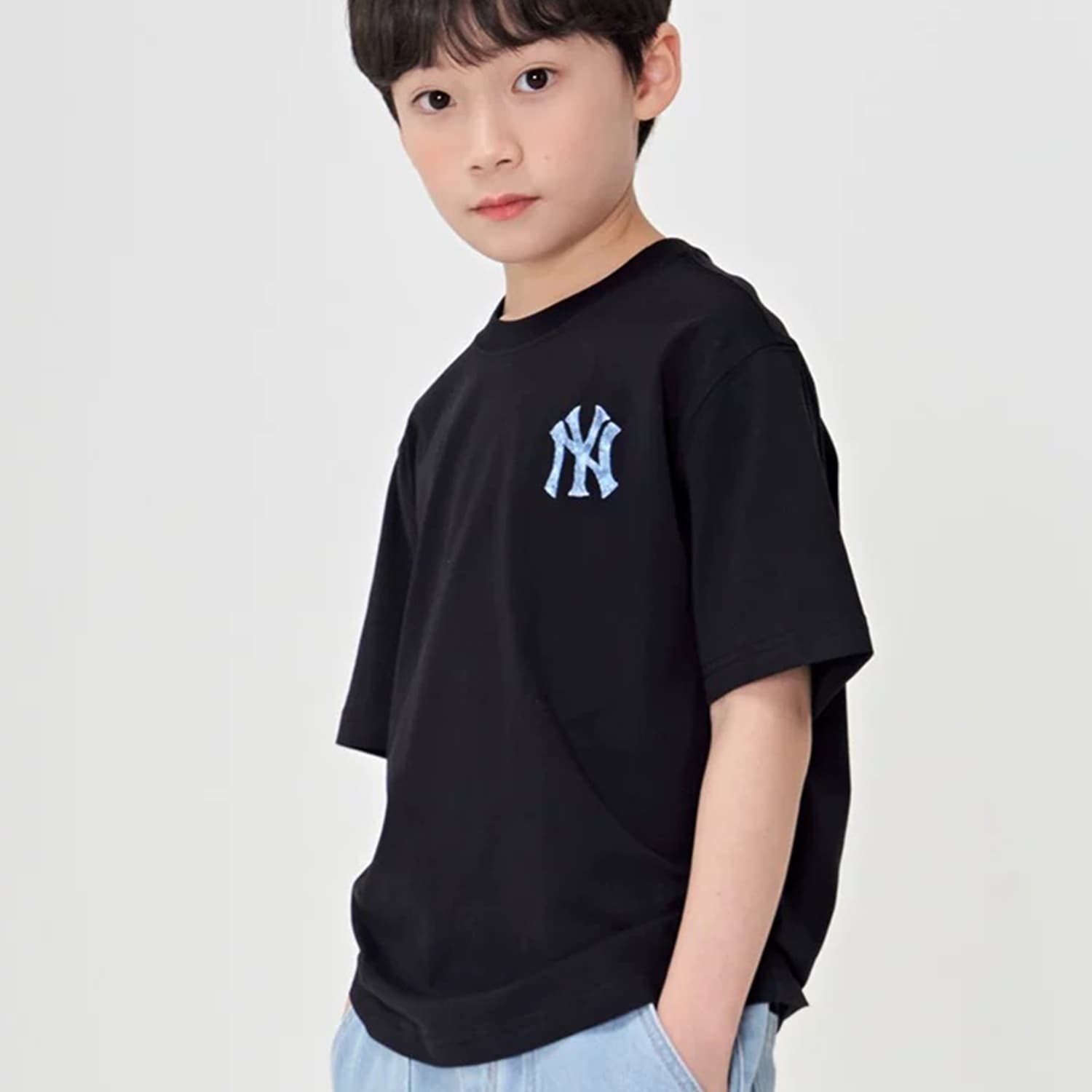Футболка MLB MONOGRAM T Рубашка SS25 Черная Детская - изображение 5