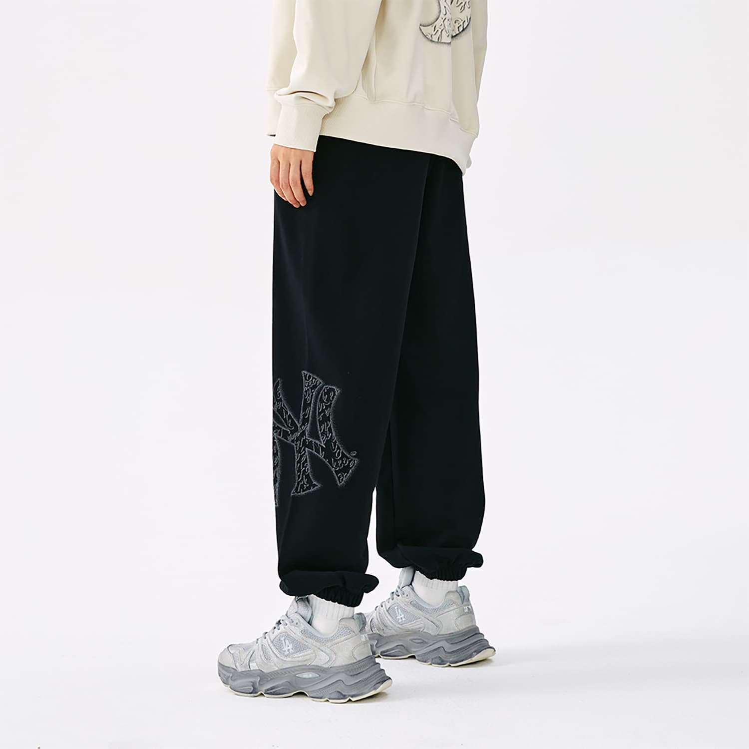 Штаны MLB New York Yankees Basic Collection 25FW Спортивные трикотажные штаны Унисекс Стандартный черный - изображение 4