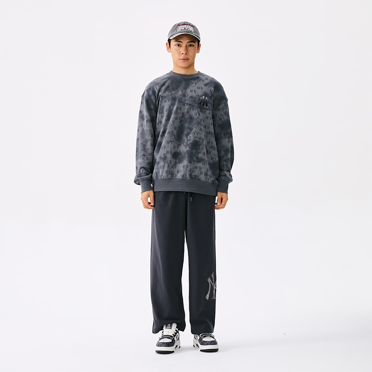 Штаны MLB MONOGRAM 25FW Повседневные штаны Унисекс Стандартный размер Угольный серый - изображение 7