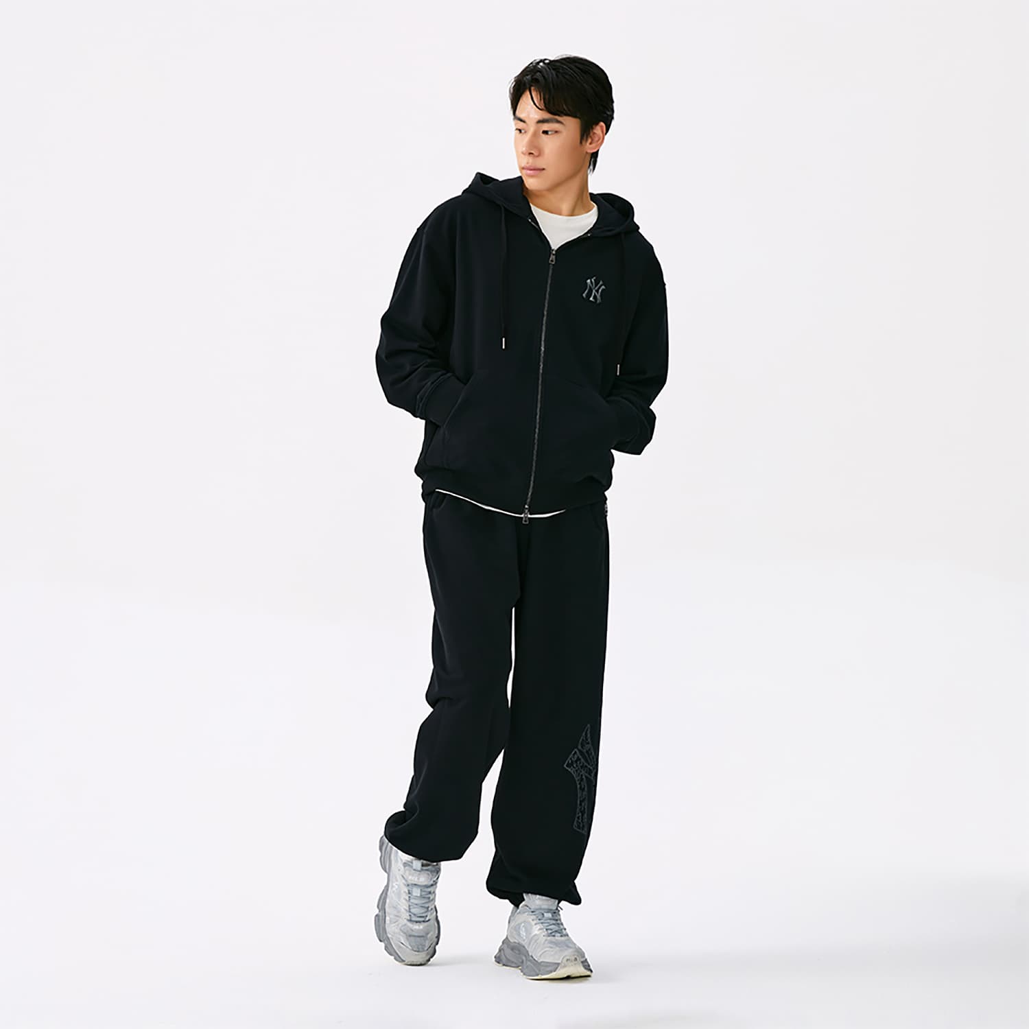 Штаны MLB New York Yankees Basic Collection 25FW Спортивные трикотажные штаны Унисекс Стандартный черный - изображение 3