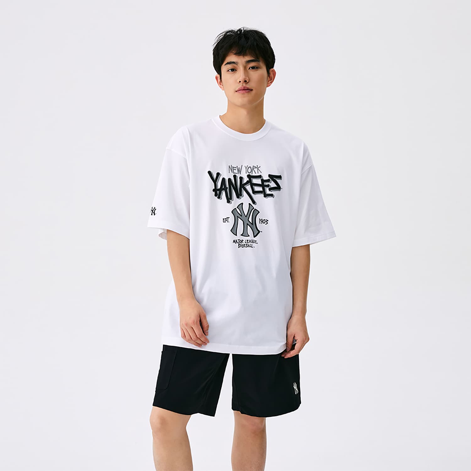 Футболка MLB Base Logo New York Yankees Белый Унисекс Футболка - изображение 4
