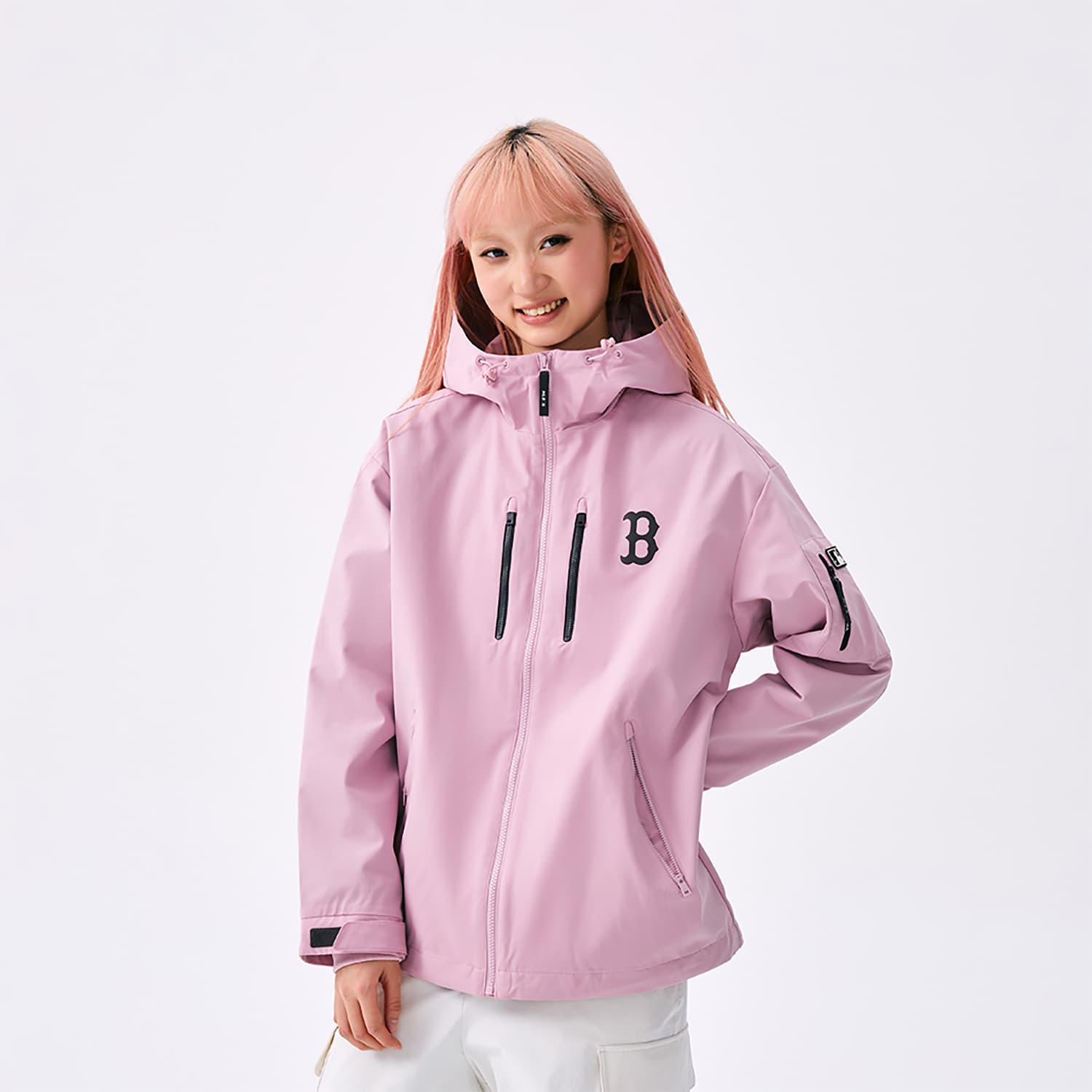 Куртка mlb Basic Collection Basic Boston Red Sox SS25 Куртки Пальто Унисекс Вересковый серый Фиолетовый - изображение 5