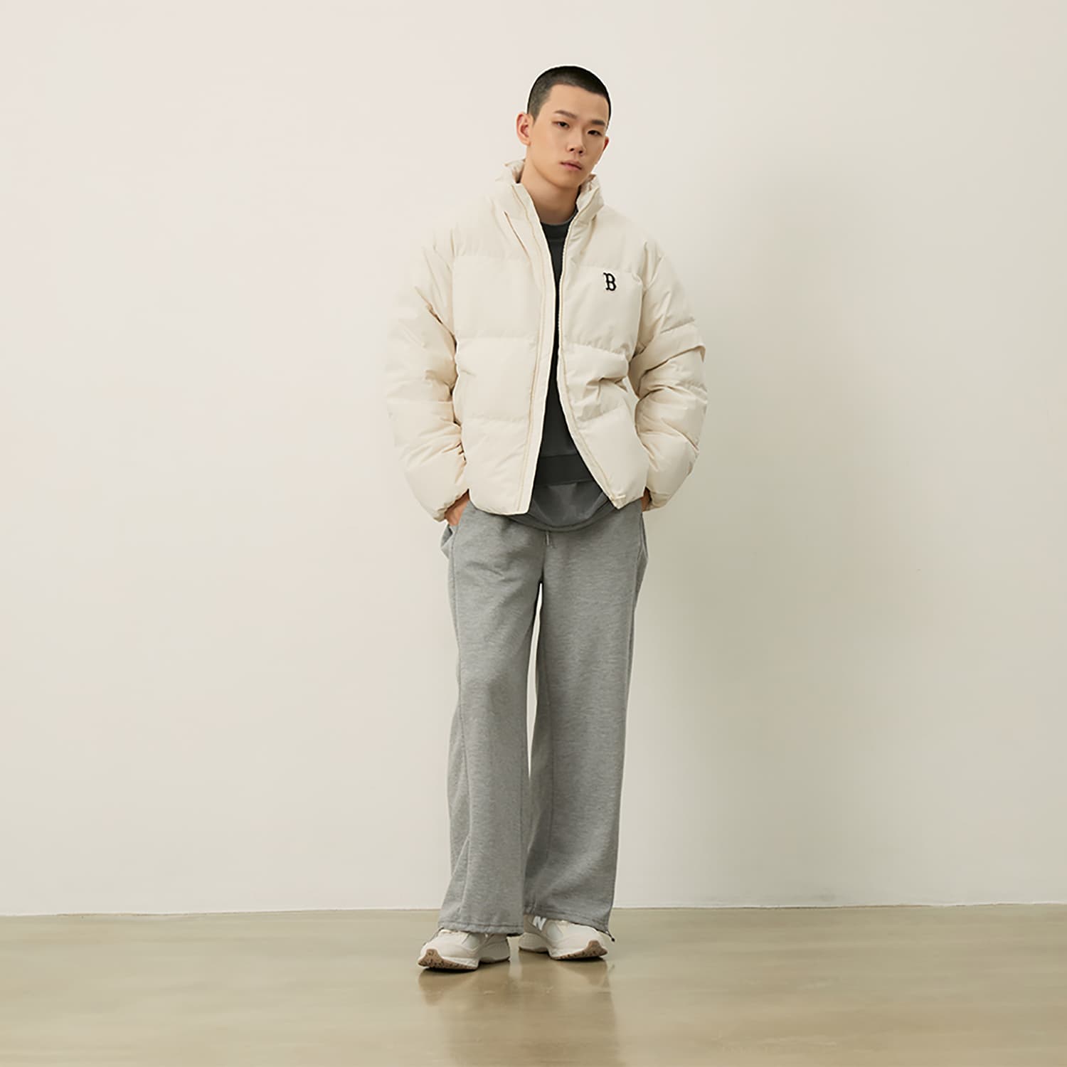 Зимняя куртка MLB Boston Red Sox Basic Collection FW24 Пуховик Унисекс Темный Кремовый - изображение 7