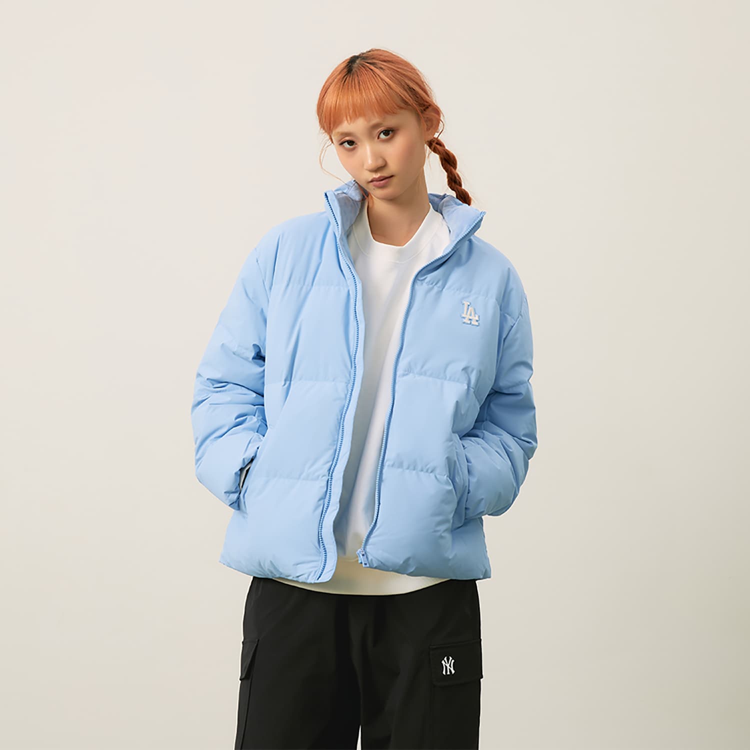 Зимняя куртка MLB Los Angeles Dodgers Basic Collection FW24 Пуховик Унисекс Небесно-синий - изображение 5