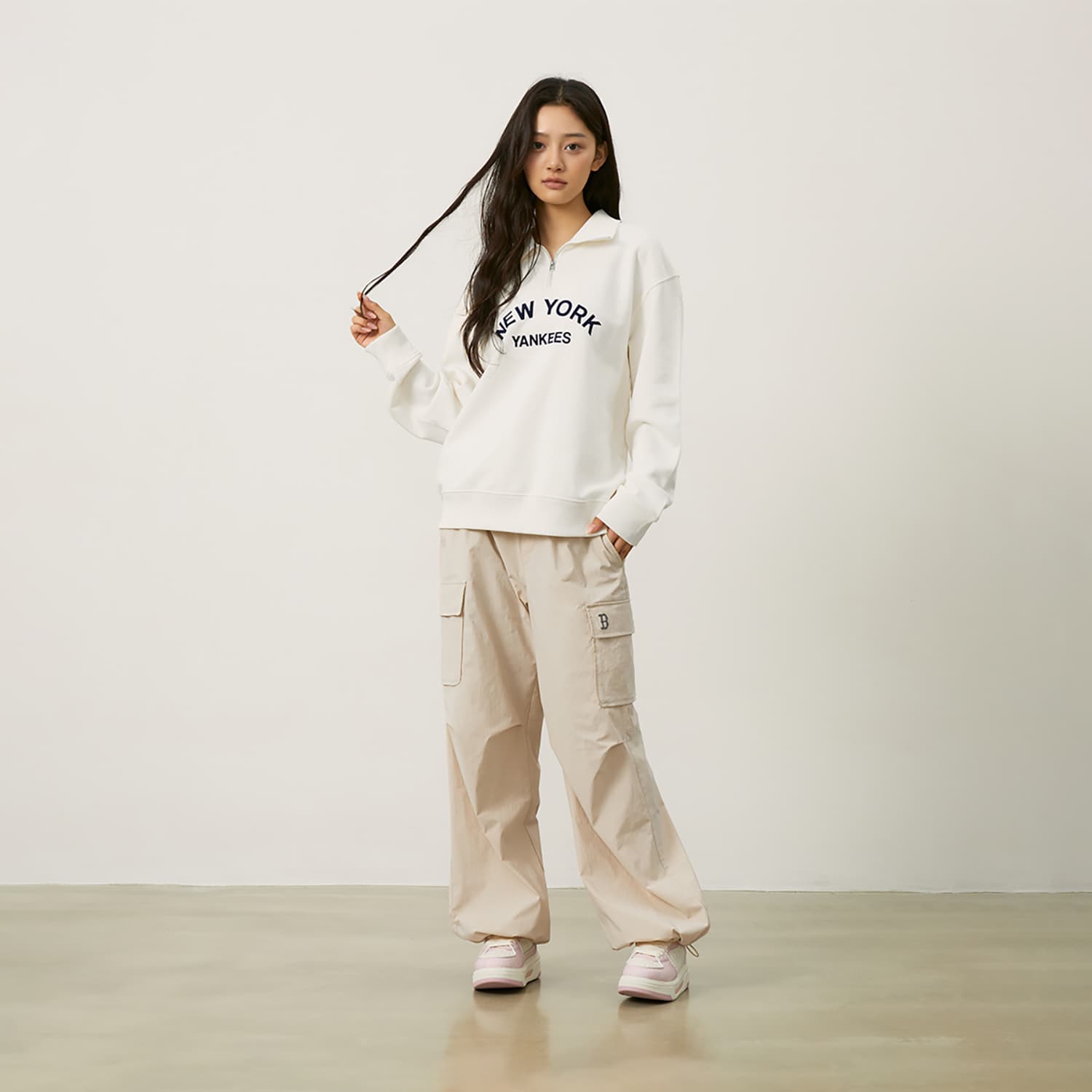 Кофта MLB Yankees Retro Sweatshirt Cream - изображение 5
