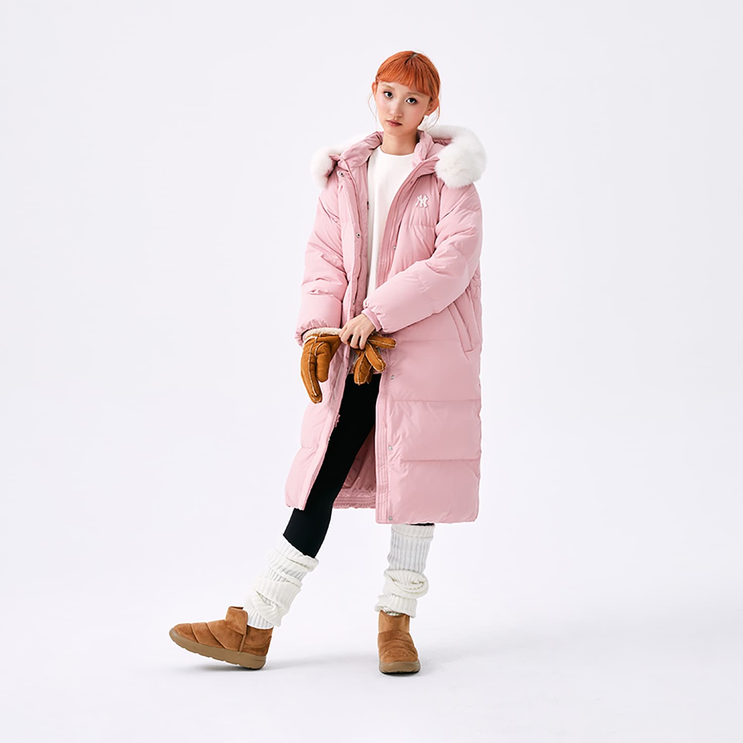 Пуховик MLB New York Yankees Basic Collection Пуховик Женский Конопляное Волокно Розовый - изображение 5