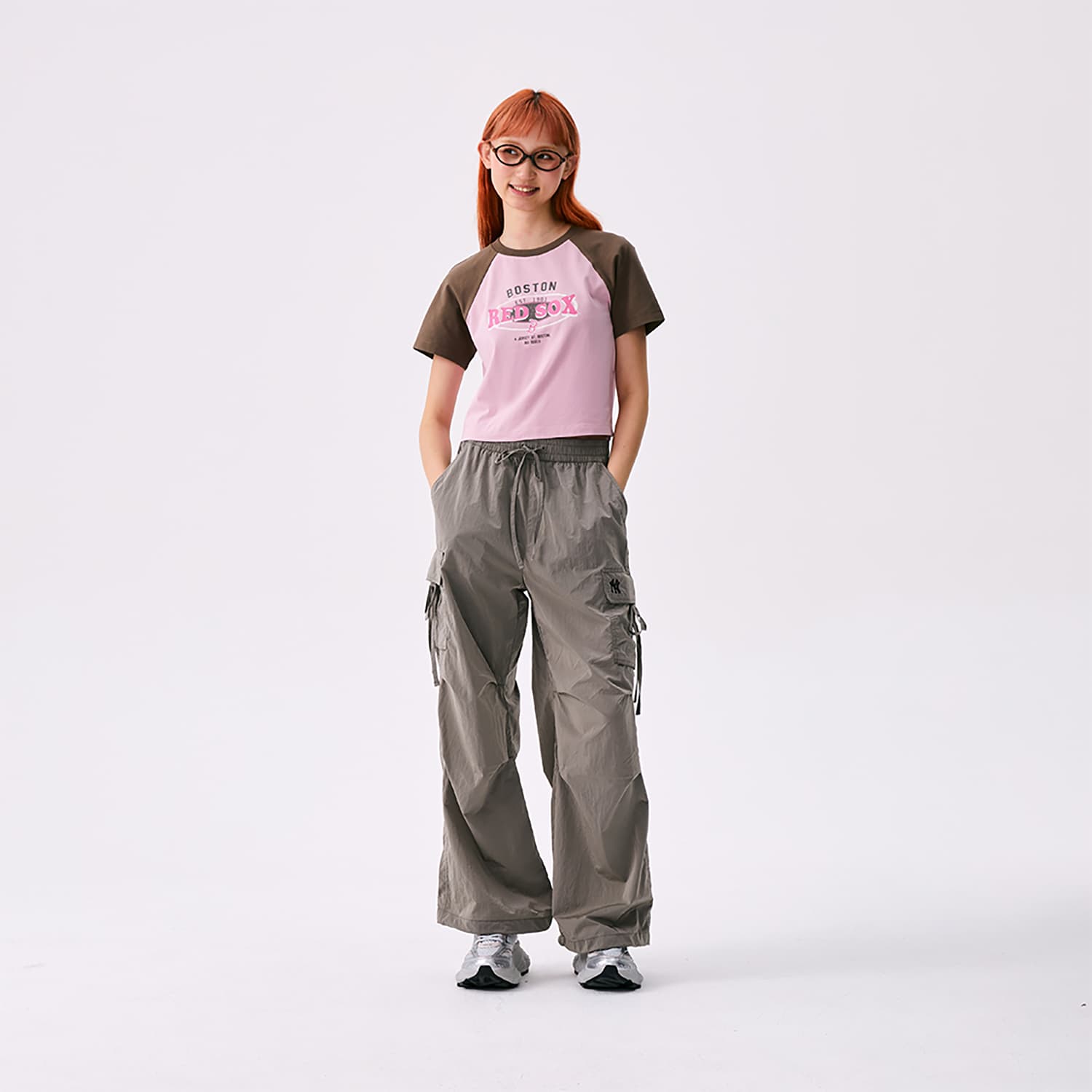 MLB New York Yankees Basic Collection SS25 Карго Брюки Женские Серые - изображение 7