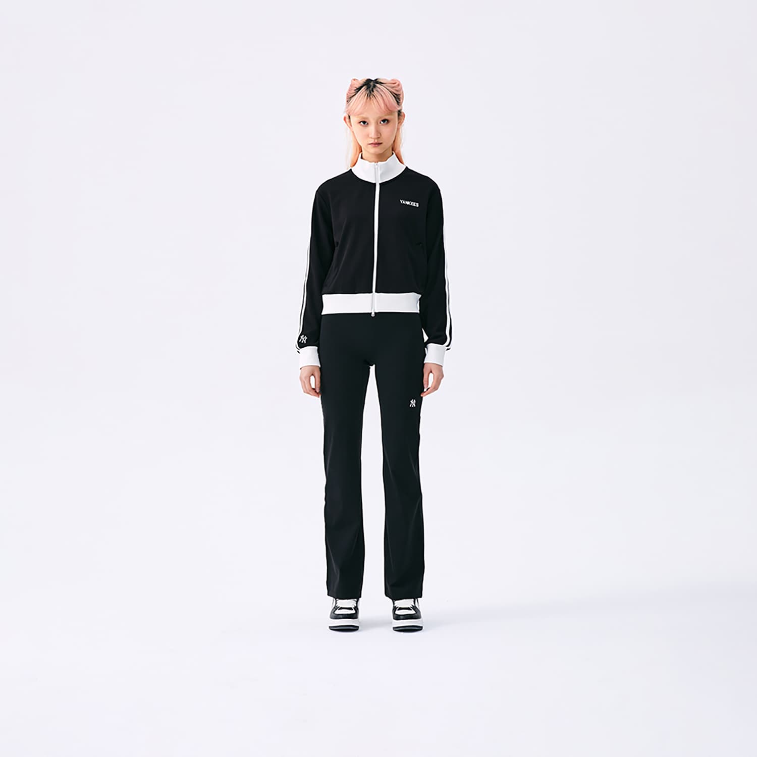 Штаны Mlb Base Logo New York Yankees Basic Collection SS25 Повседневные брюки Женские Черный - изображение 4