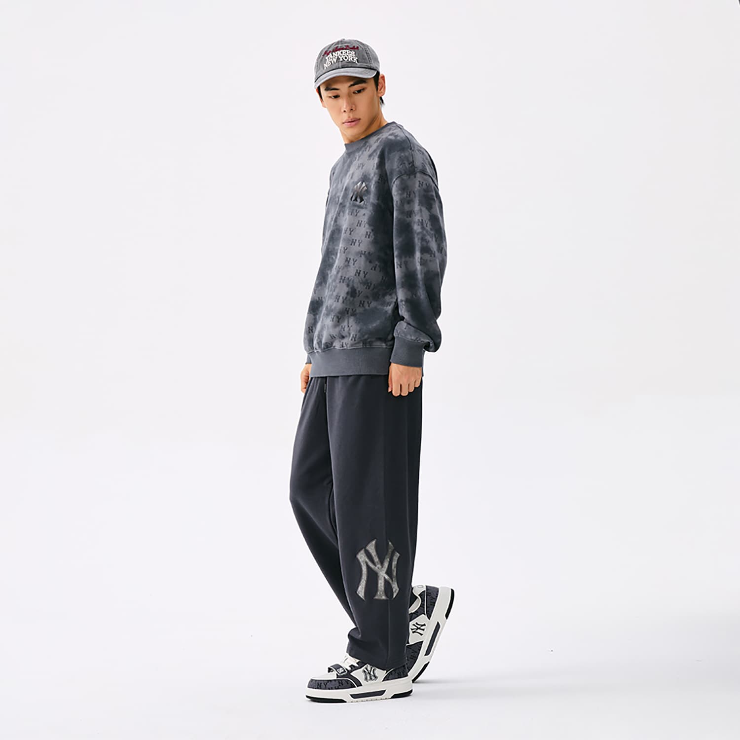 Штаны MLB MONOGRAM 25FW Повседневные штаны Унисекс Стандартный размер Угольный серый - изображение 6