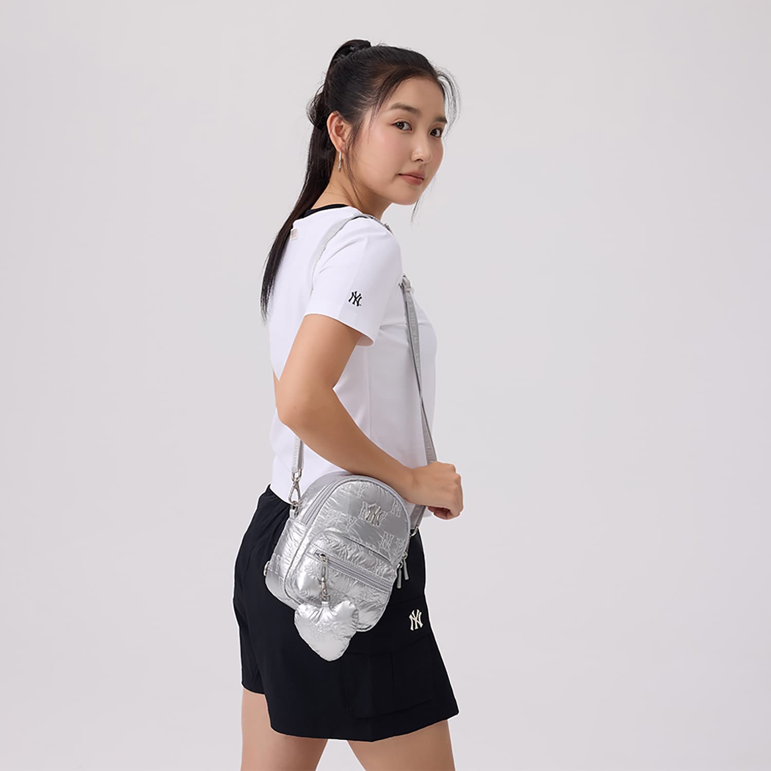 Рюкзак mlb Нью-Йорк Янкис Нейлон Рюкзаки Мини-версия Women's Silver - изображение 7
