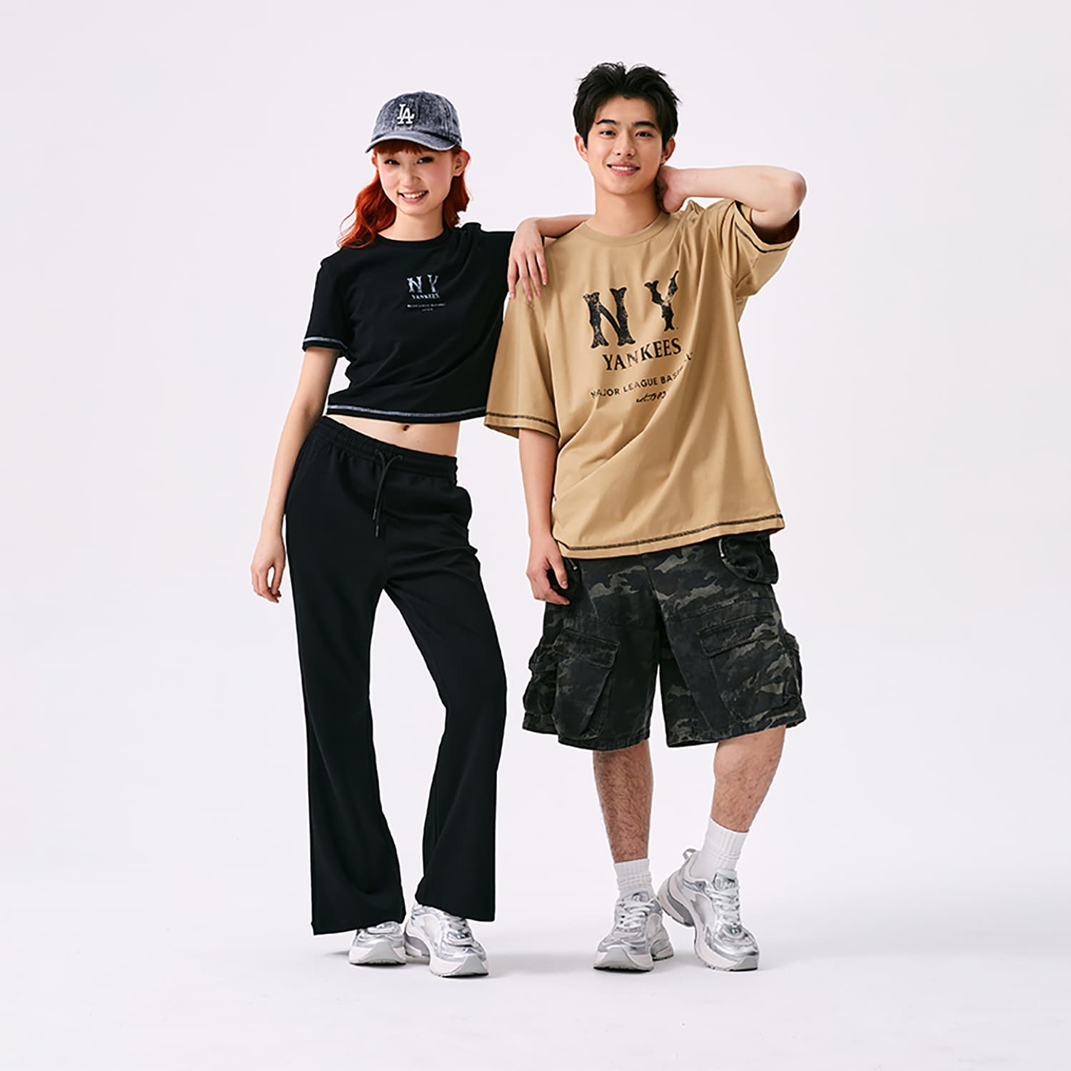 Штаны mlb New York Yankees Basic Collection SS25 Повседневные брюки Женские Черный - изображение 7