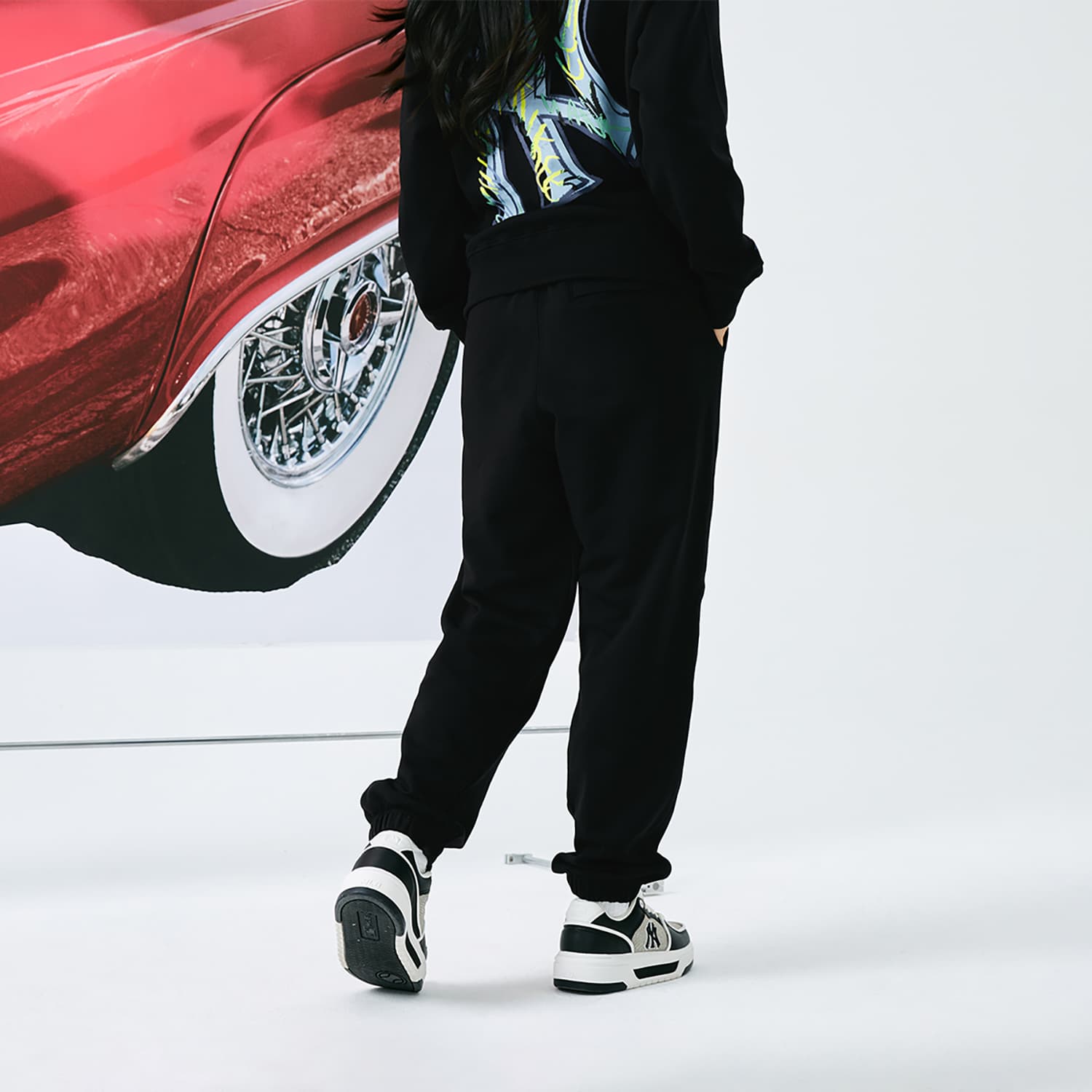 Штаны MLB New York Yankees Basic Collection 24FW Вязаные тренировочные штаны унисекс черные - изображение 3