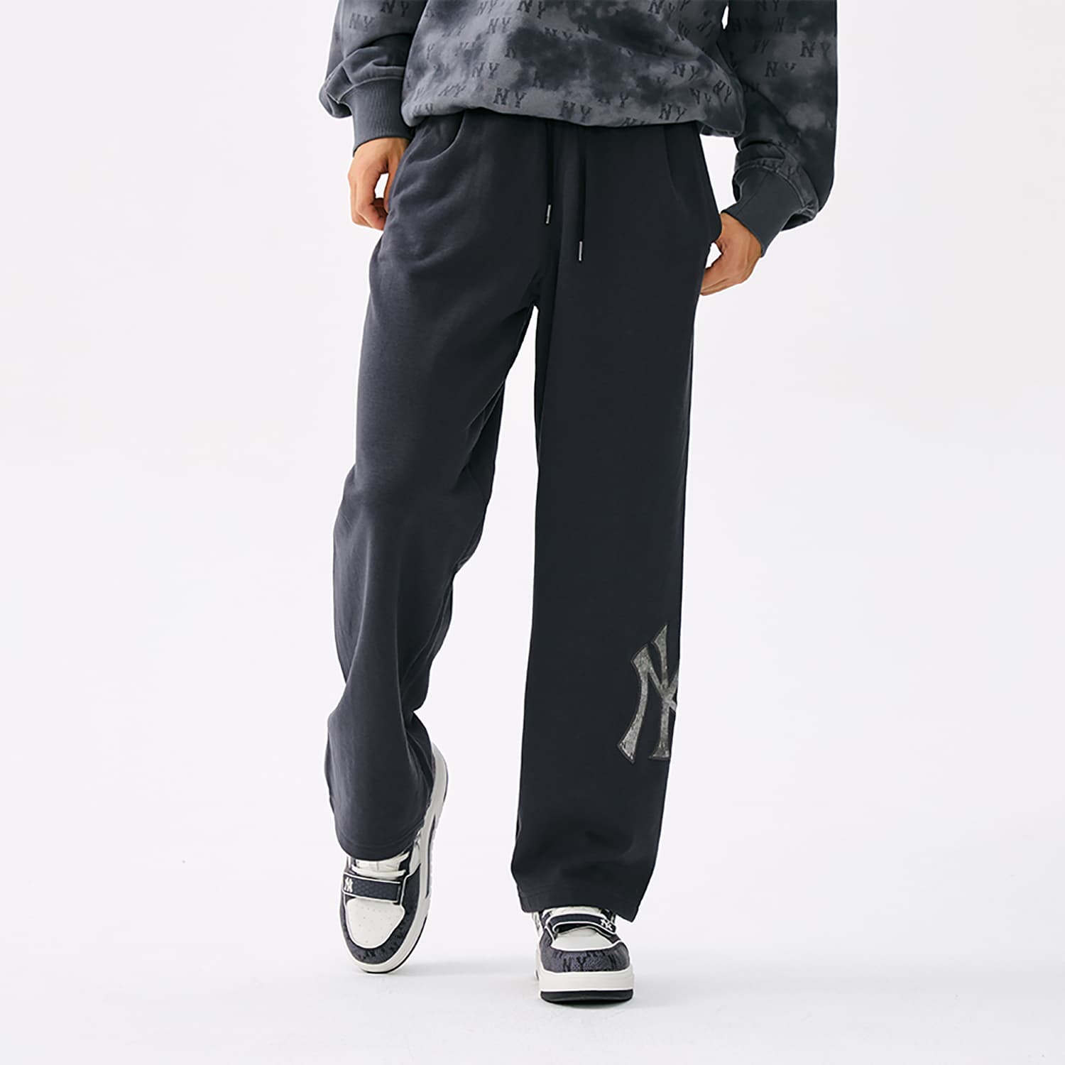 Штаны MLB MONOGRAM 25FW Повседневные штаны Унисекс Стандартный размер Угольный серый - изображение 5