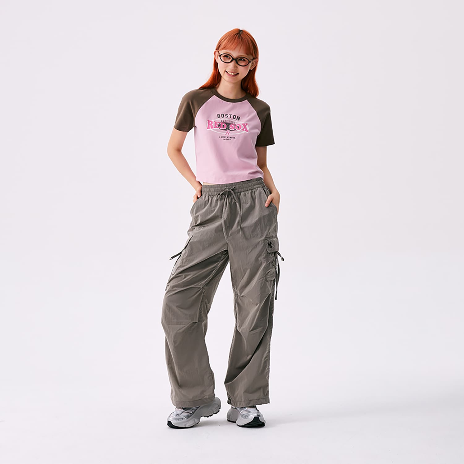Футболка MLB Preppy Style Collection Boston Red Sox SS25 Реглан T-Рубашка Женская Розовая - изображение 6