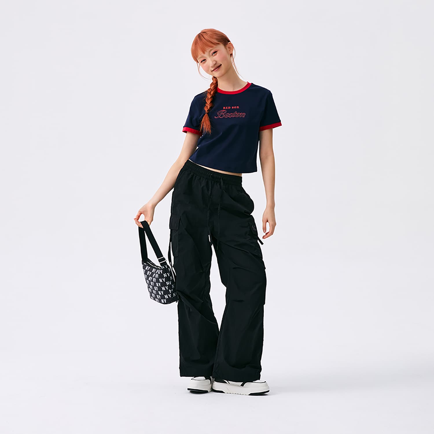 Футболка MLB Preppy Style Collection Boston Red Sox SS25 T-Shirt Женская Темно-синяя - изображение 6