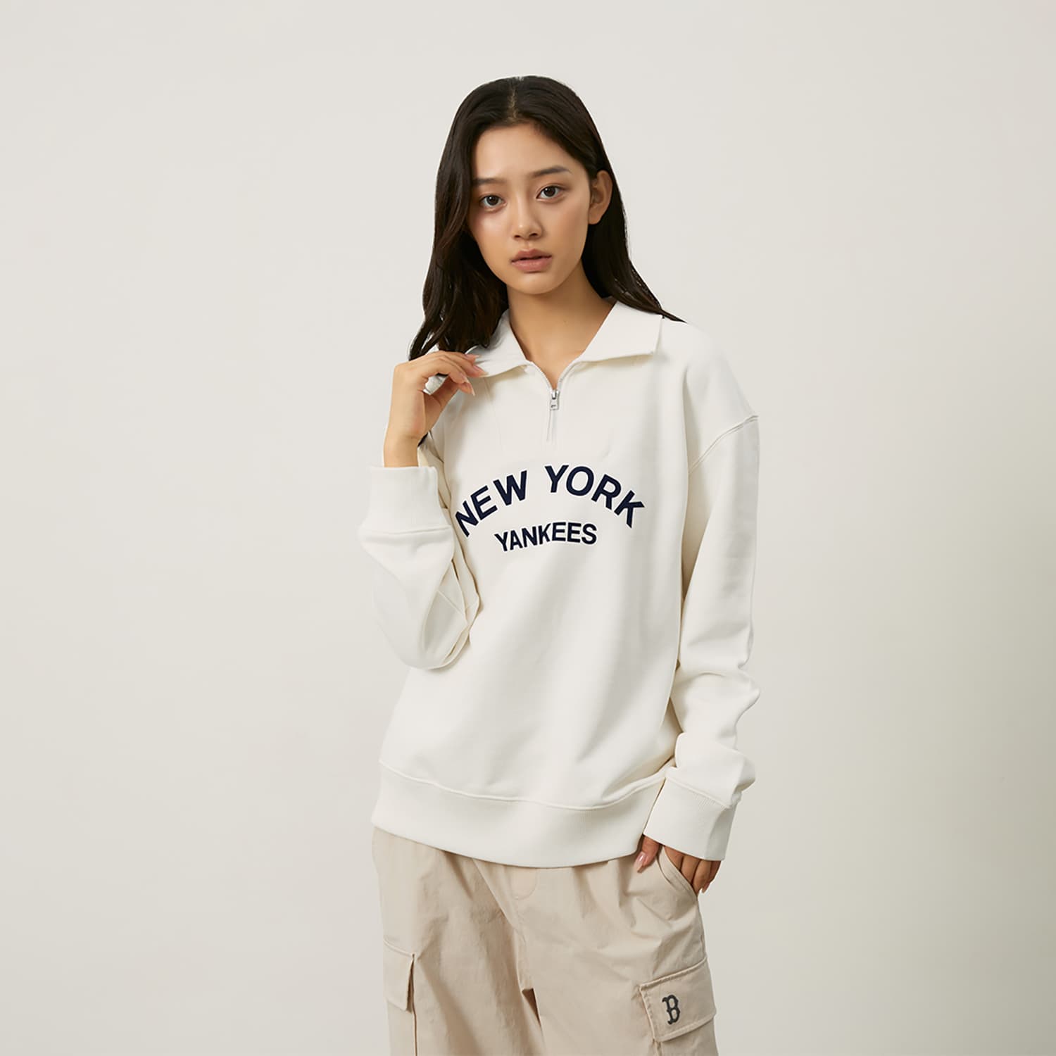 Кофта MLB Yankees Retro Sweatshirt Cream - изображение 3