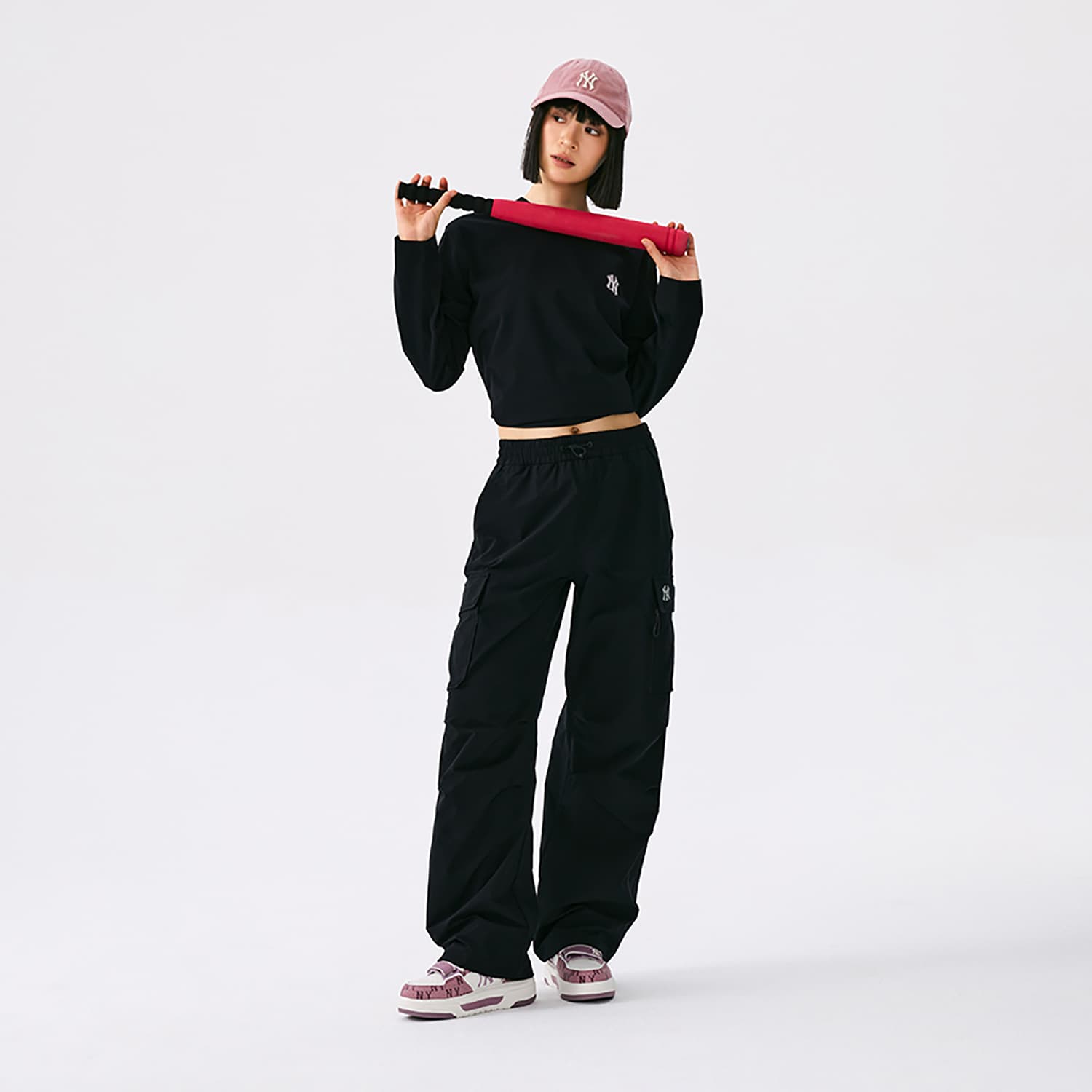 Штаны MLB New York Yankees Basic Collection 25FW Спортивные трикотажные штаны Унисекс Черные - изображение 3