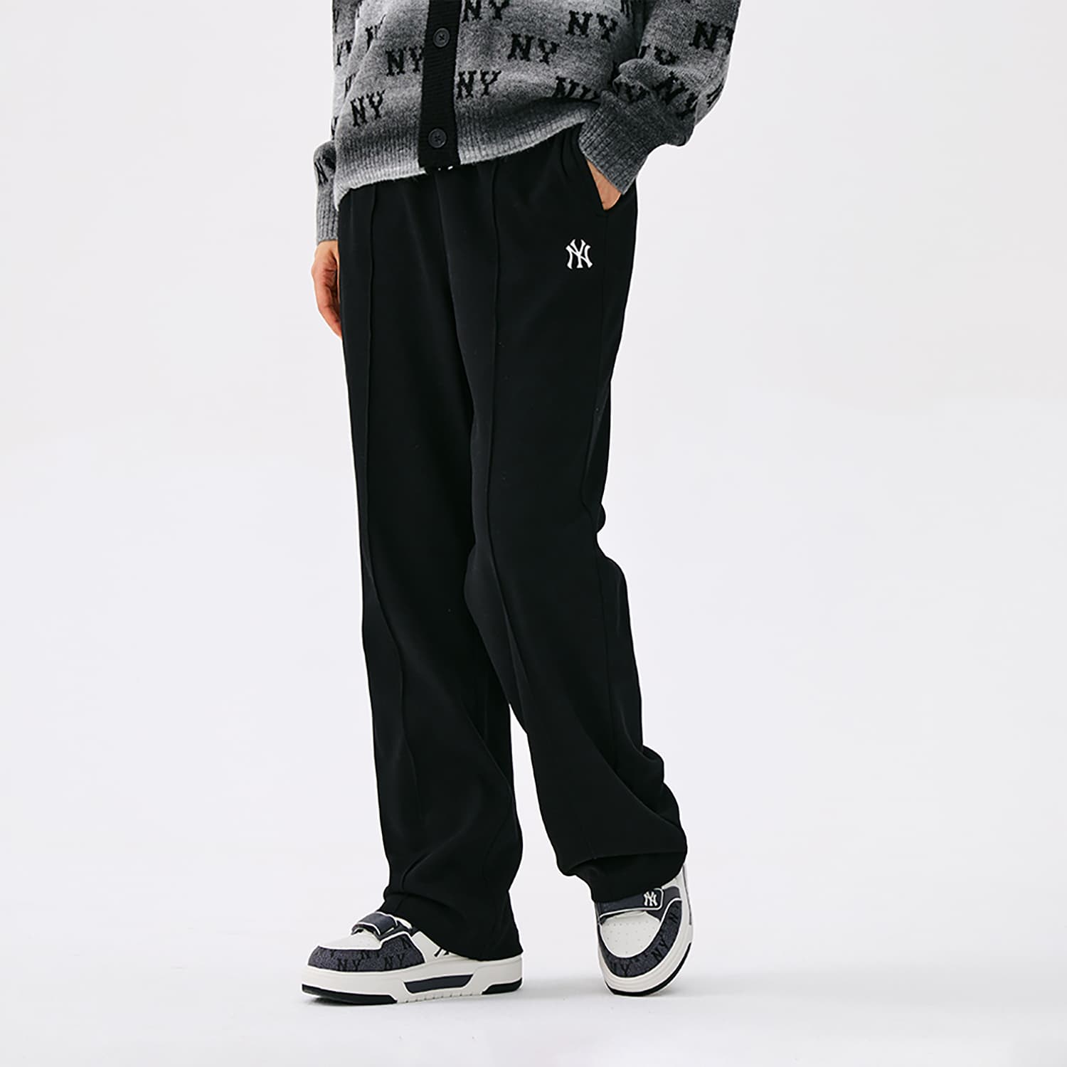 Штаны MLB New York Yankees Basic Collection 25FW Повседневные штаны Женские Стандартные Черные - изображение 5