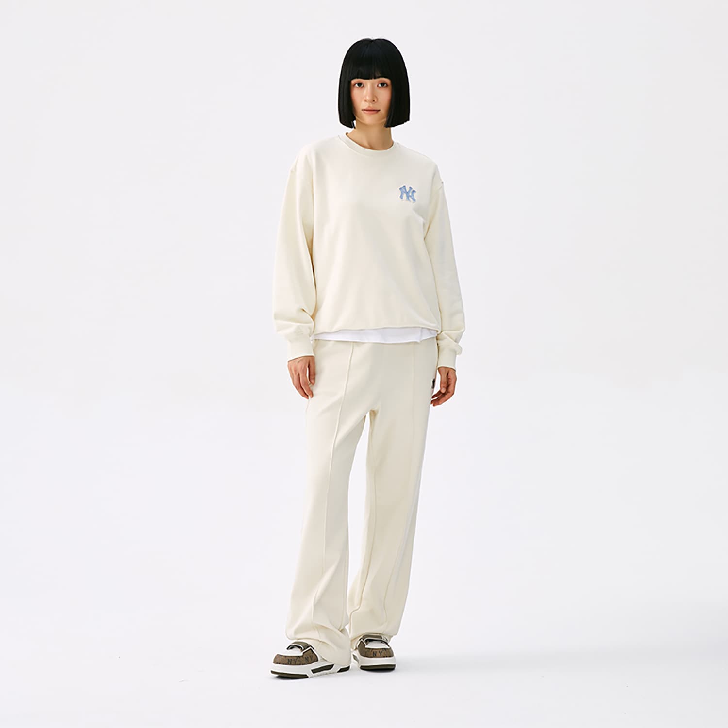 Штаны MLB New York Yankees Basic Collection 25FW Повседневные штаны Женские Стандартный размер Айвори - изображение 6