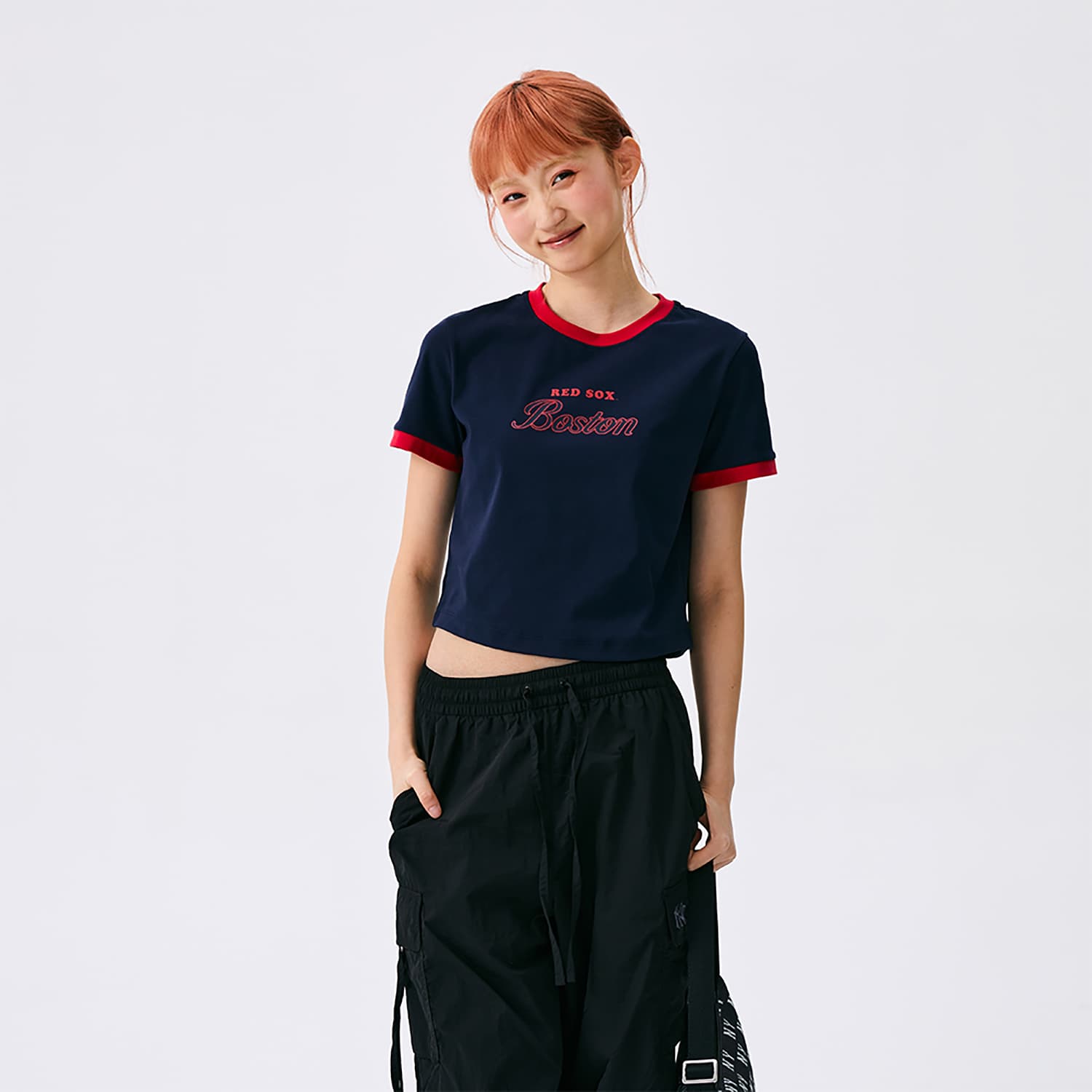 Футболка MLB Preppy Style Collection Boston Red Sox SS25 T-Shirt Женская Темно-синяя - изображение 4