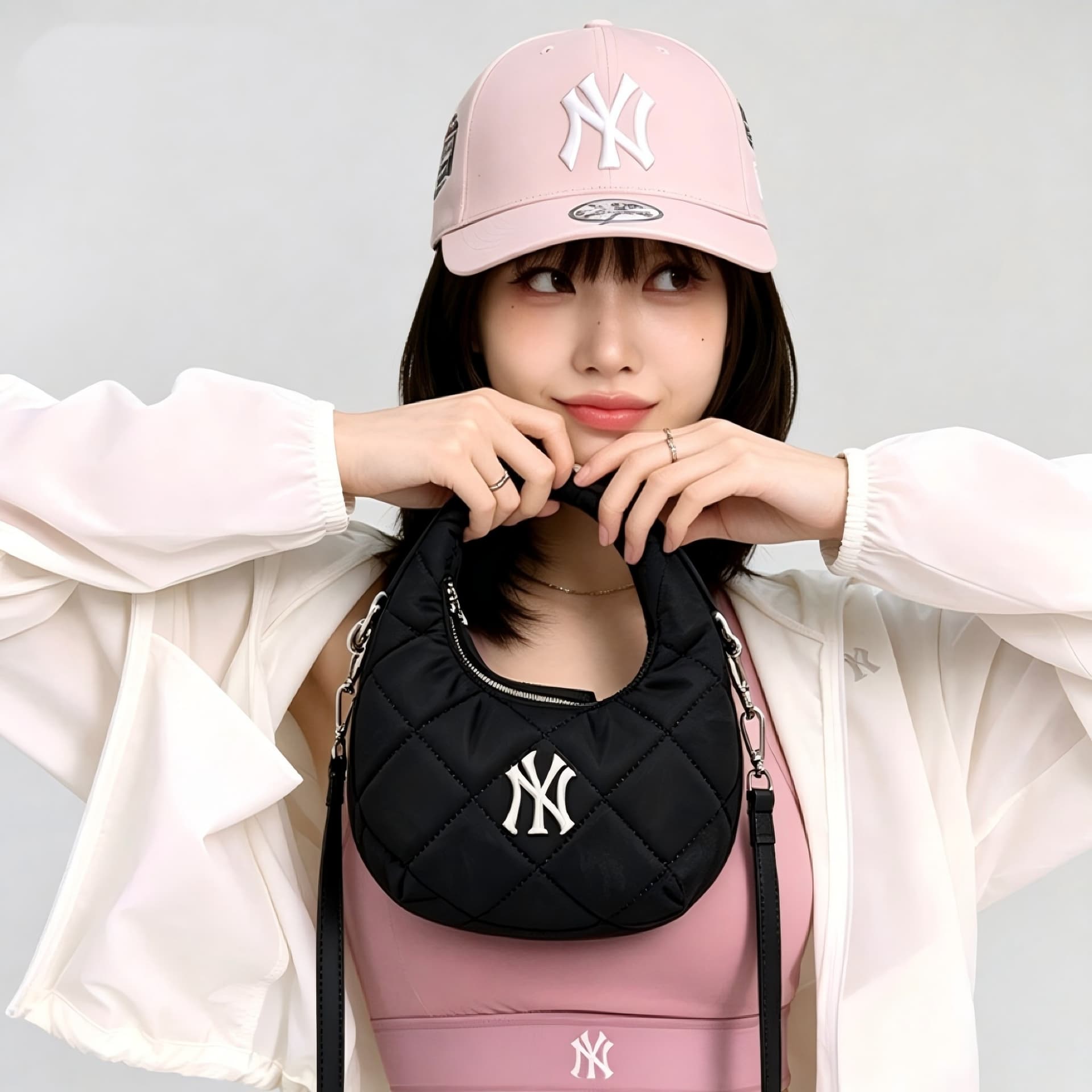 Сумка mlb Нью-Йорк Янкис Полиэфирное волокно Сумки Обычный (стандартный) Женские Черный - изображение 4