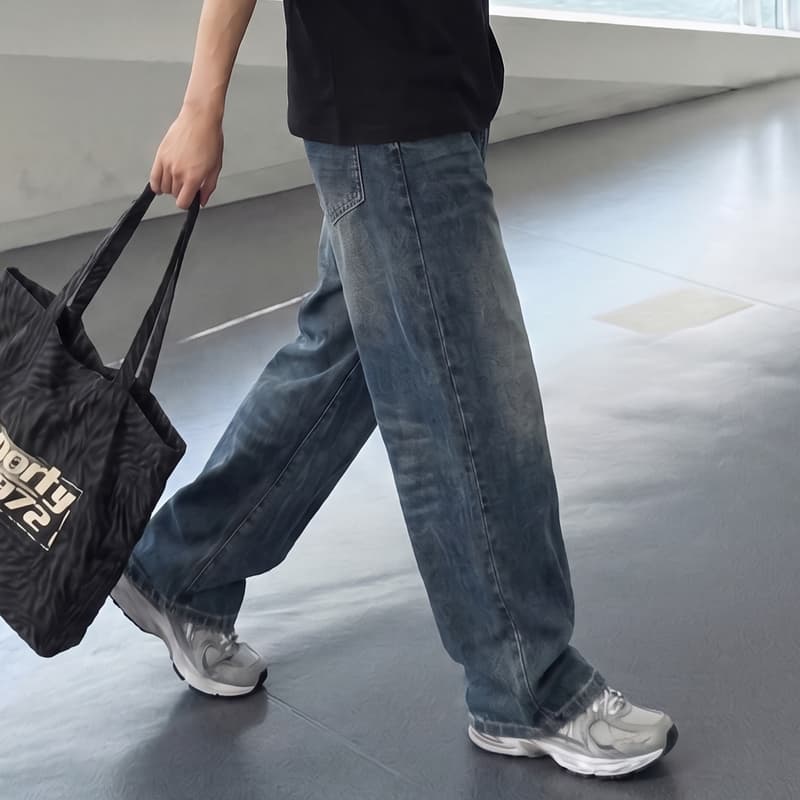 Штаны JEANSWEST Era Youth Same Style Collection Синий [Ambassador В одном стиле Цвет] Унисекс Джинсы - изображение 4