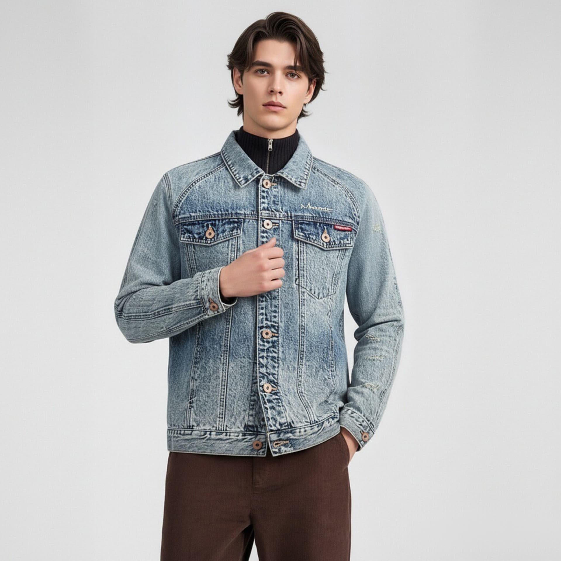 Джинсовая куртка Maserati Blue Unisex Джинсовые куртки - изображение 4