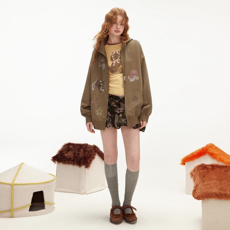 UNIFREE Khaki Женское короткое пальто - изображение 3