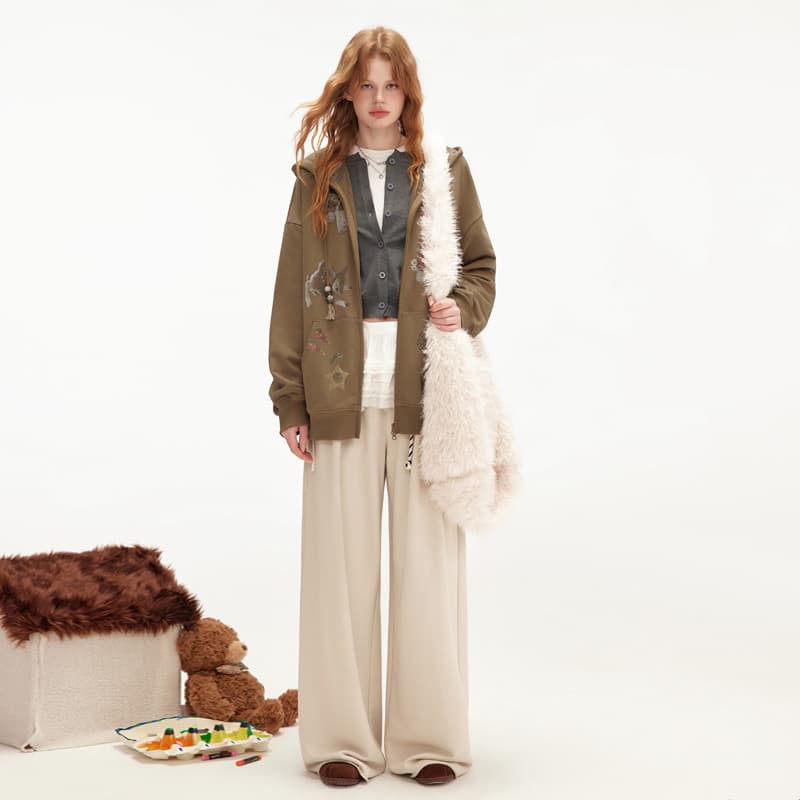 UNIFREE Khaki Женское короткое пальто - изображение 7