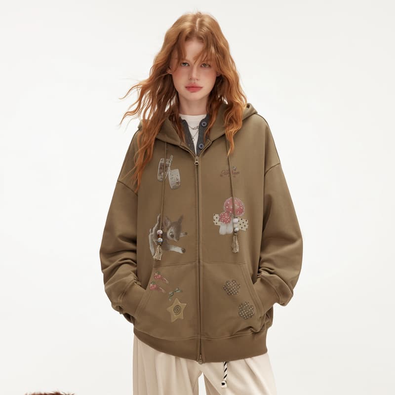 UNIFREE Khaki Женское короткое пальто - изображение 8