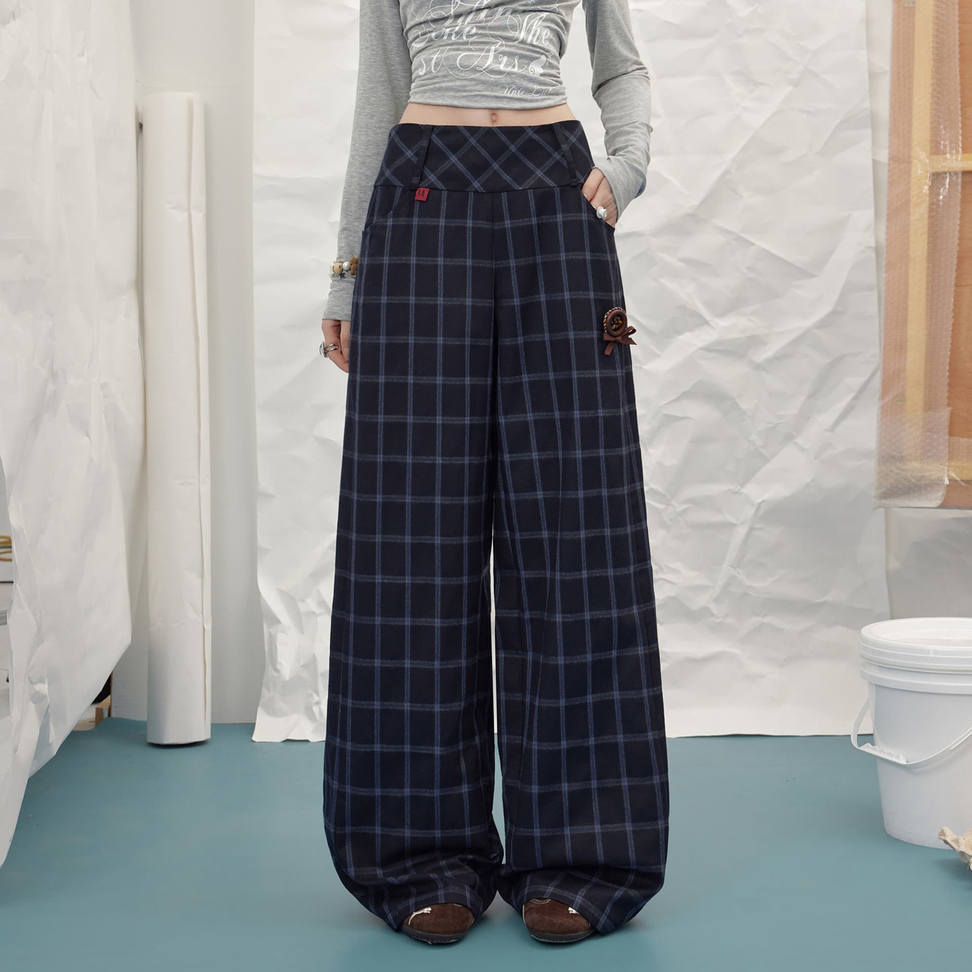 Штаны UNIFREE Blue Women's Casual Pants UNIFREE Синий Женские Повседневные Брюки - изображение 5