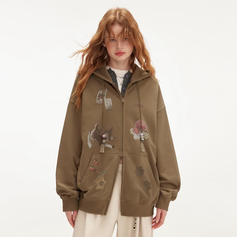 UNIFREE Khaki Женское короткое пальто - изображение 4