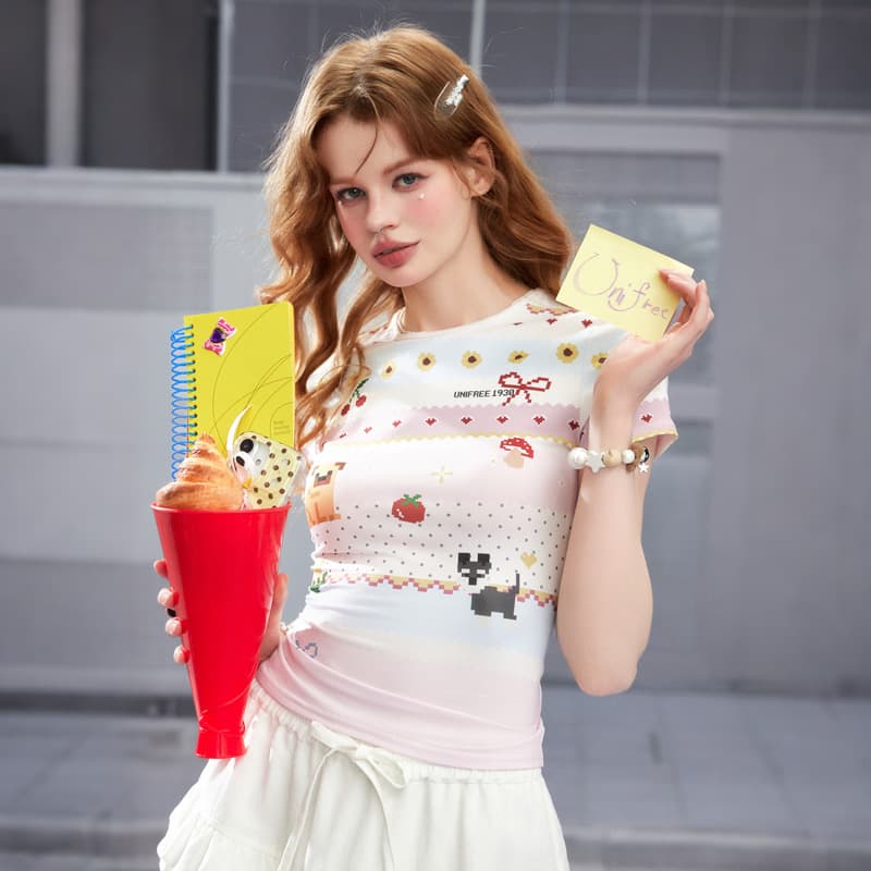Футболка UNIFREE Розовые Женские T-рубашки - изображение 3