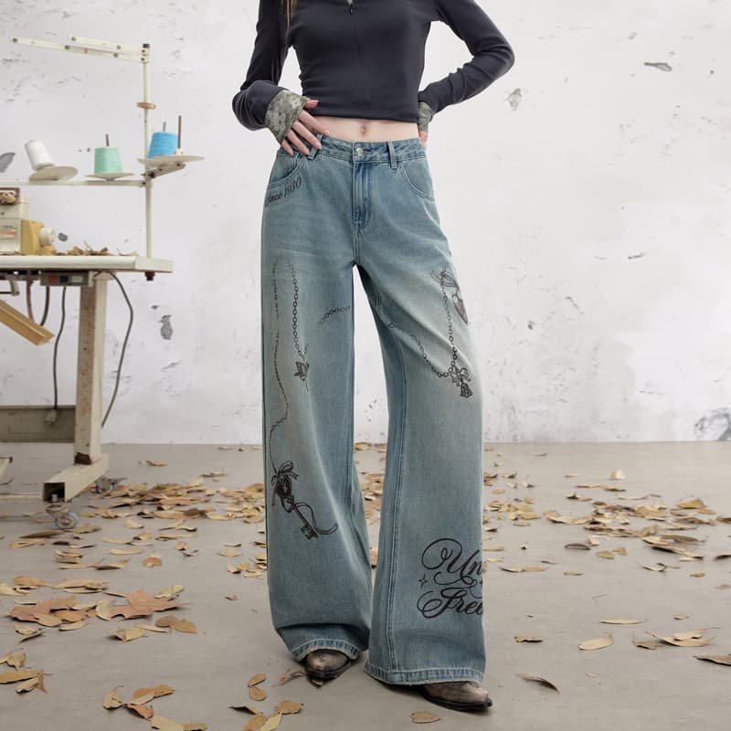Джинсы UNIFREE Blue Women's Jeans UNIFREE Синий Женские Джинсы - изображение 8