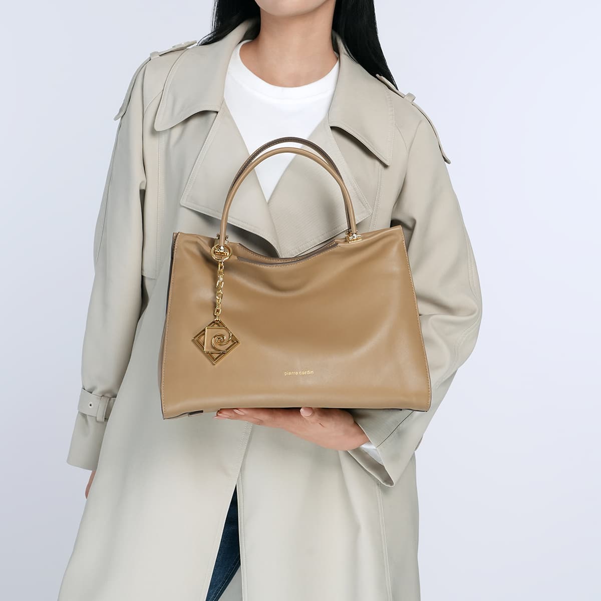Сумка PIERRE CARDIN Сумка из коровьей кожи стандартная (стандартная) женская бежевый черный желтый коричневый - изображение 6