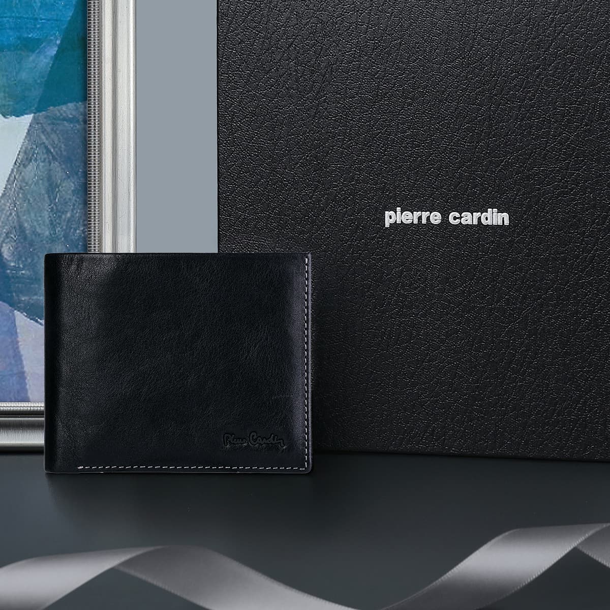 Кошелек PIERRE CARDIN Кошелек из коровьей кожи стандартный (стандартный) мужской черный - изображение 5
