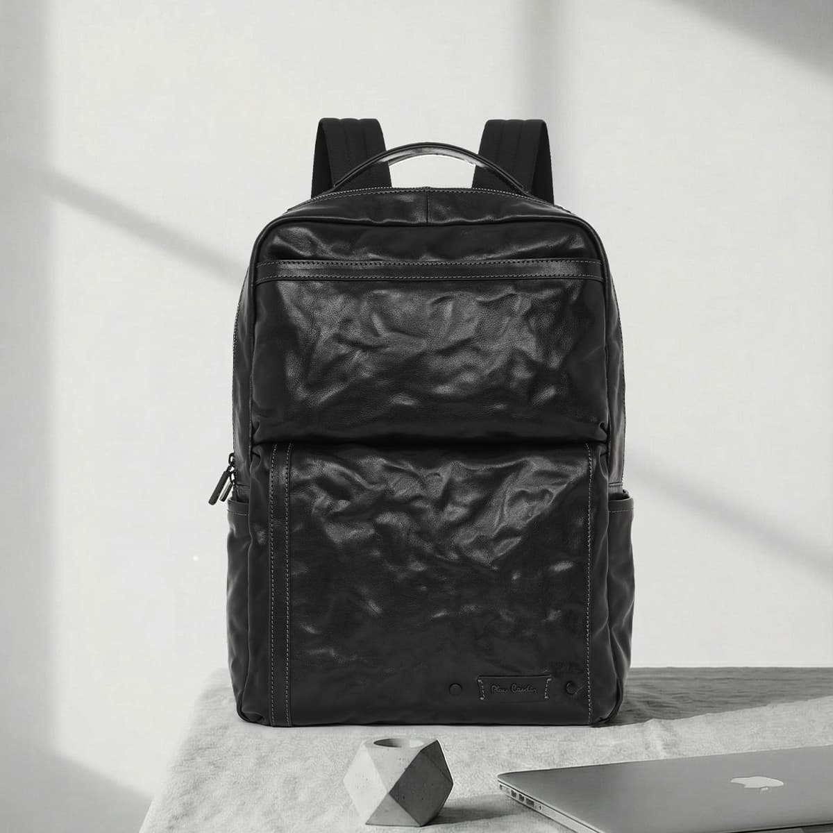 Рюкзак PIERRE CARDIN Рюкзак из коровьей кожи большой мужской черный - изображение 7