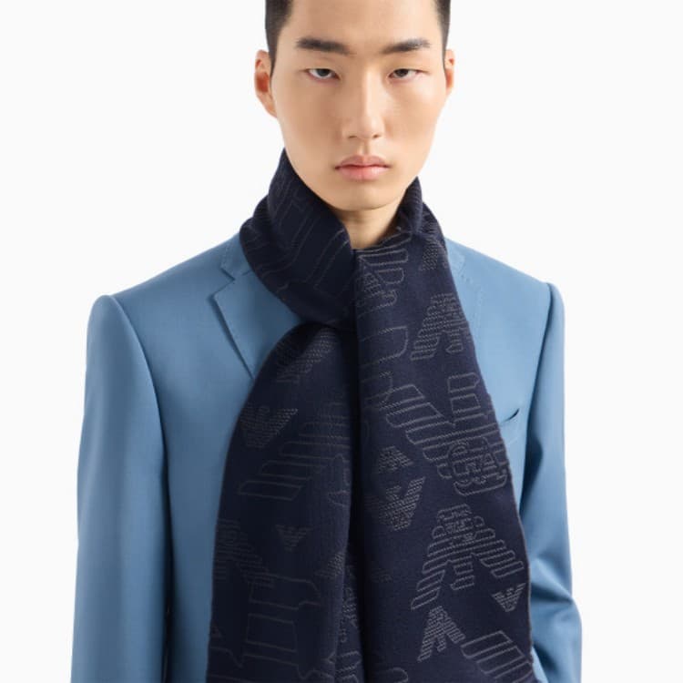 Шарф EMPORIO ARMANI Шерстяные шарфы для мужчин - изображение 4