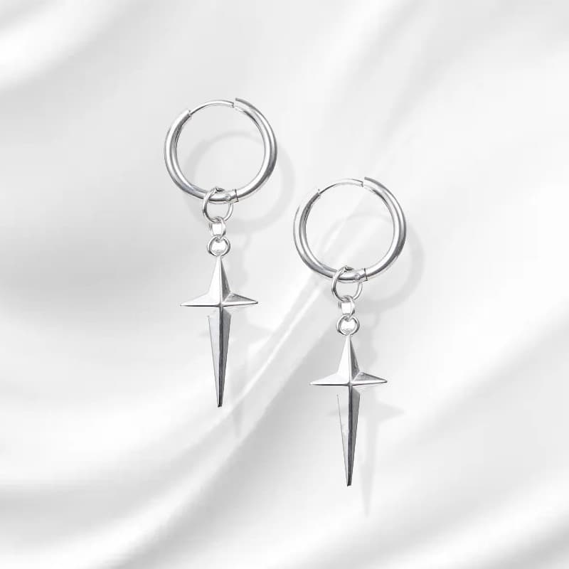 Серьги GIRATI Cross Star Hoop Earrings - изображение 2