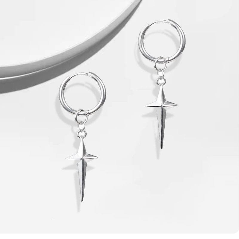 Серьги GIRATI Cross Star Hoop Earrings - изображение 3