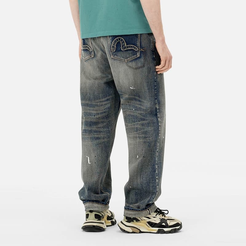 Штаны EVISU Джинсовый Синий Мужские Джинсы - изображение 3