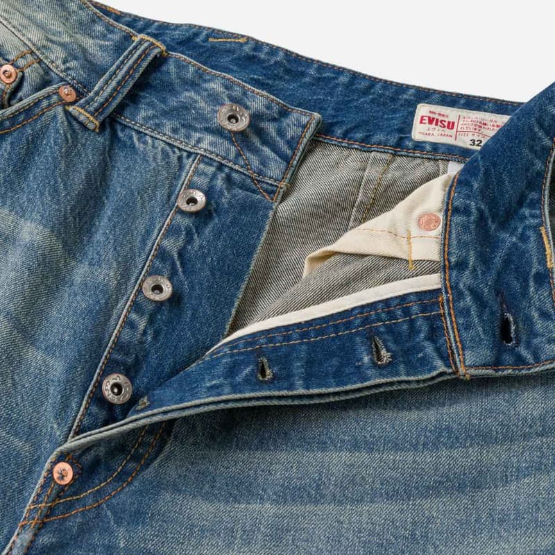 Джинсовые шорты Evisu Джинсовые синие мужские джинсовые шорты - изображение 7