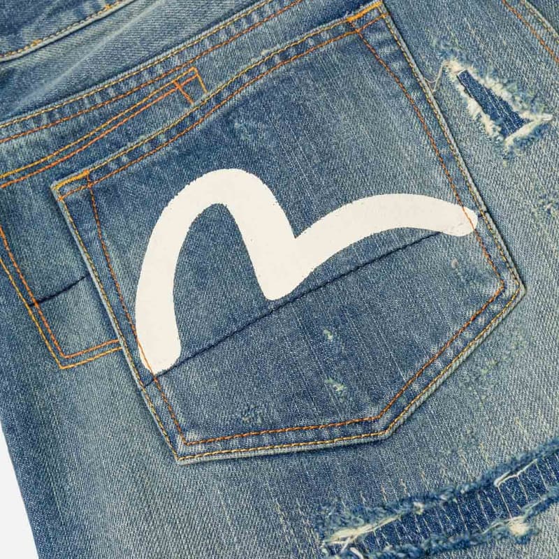 Штаны EVISU Джинсовый Синий Мужские Джинсы - изображение 7